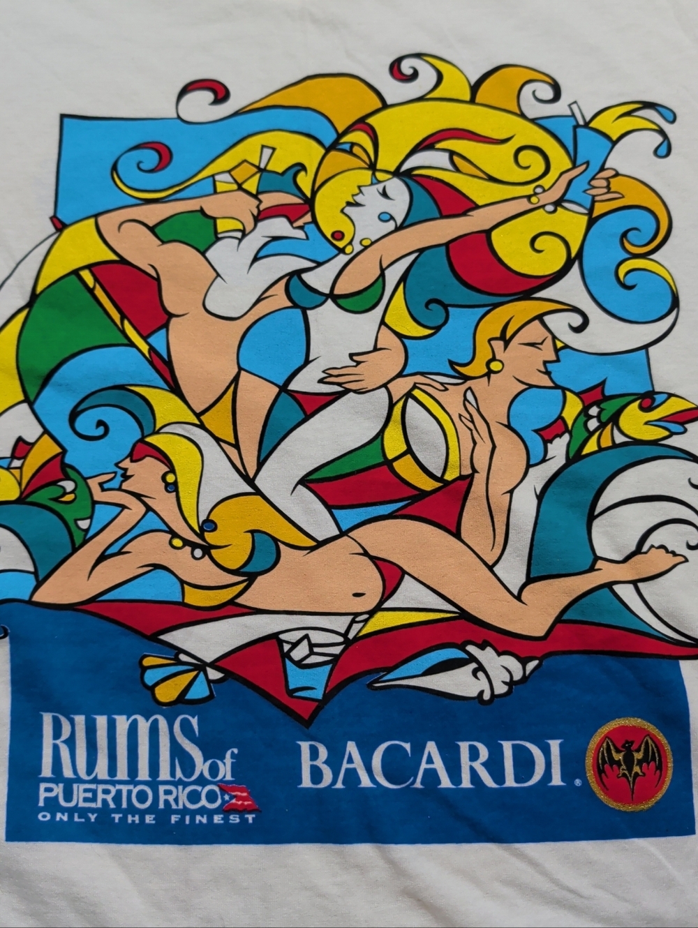 VINTAGE 1990s Bacardi Rums of Puerto Rico Art Graphic size XL
